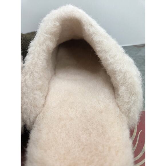 New Born Zoe Forest Green Wool Shearling Mule Slippers Shoes Womens Size 10 - Picture 4 of 8